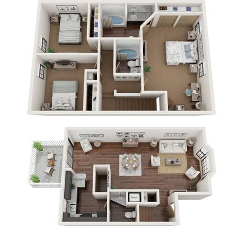 Floor plan for 3 beds, 2.5 baths, 1620 sqft